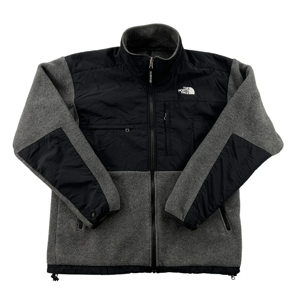 The North Face Denali Polartec Fleece Jacket Mens Large Gray Black Full Zip A193